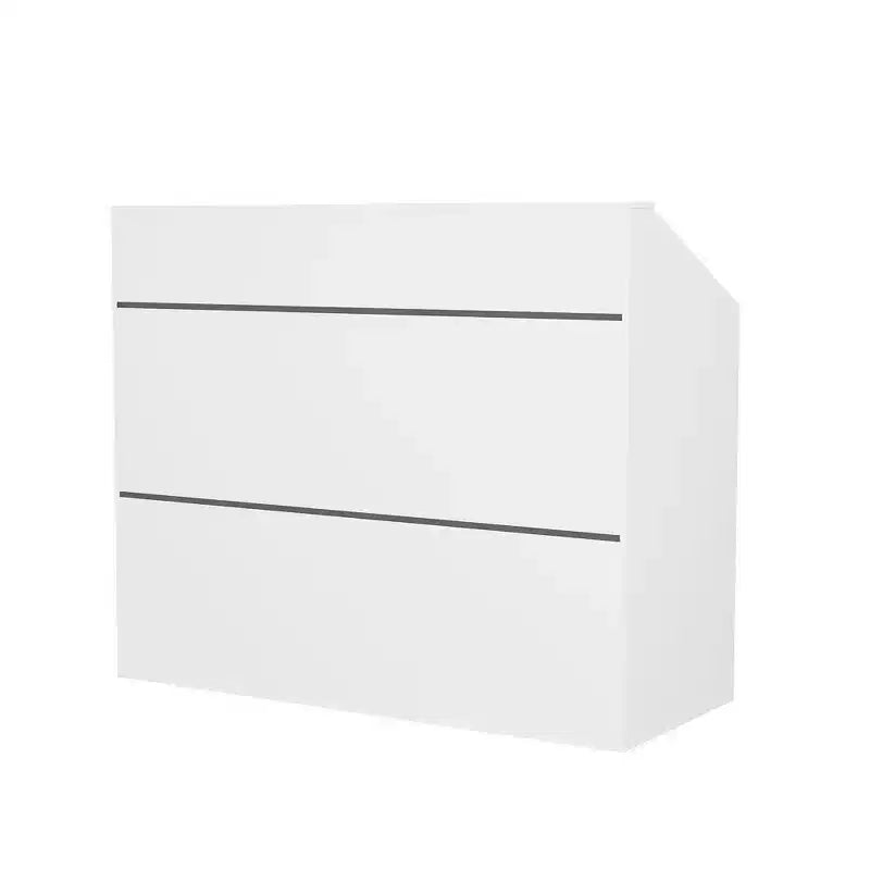 Famapy 47.2 Bureau d'accueil minimaliste blanc - Comptoir de réception professionnel