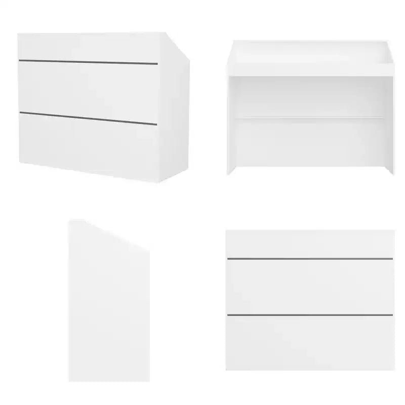 Famapy 47.2 Bureau d'accueil minimaliste blanc - Comptoir de réception professionnel