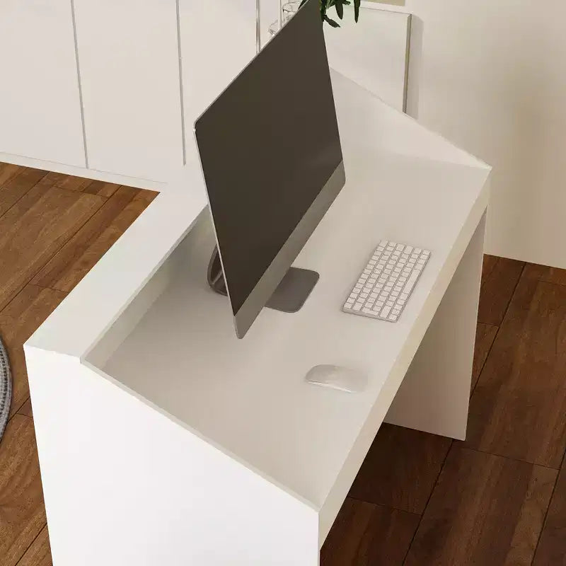 Famapy 47.2 Bureau d'accueil minimaliste blanc - Comptoir de réception professionnel