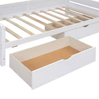 Twin/Full Size Wooden Daybed with 2 Drawers, All-in-One Cabinet and Shelves - ModernLuxe