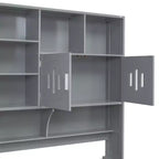 Twin/Full Size Wooden Daybed with 2 Drawers, All-in-One Cabinet and Shelves - ModernLuxe