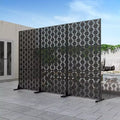 Square 01 Black Galvanized Steel Screen 183x90x40cm