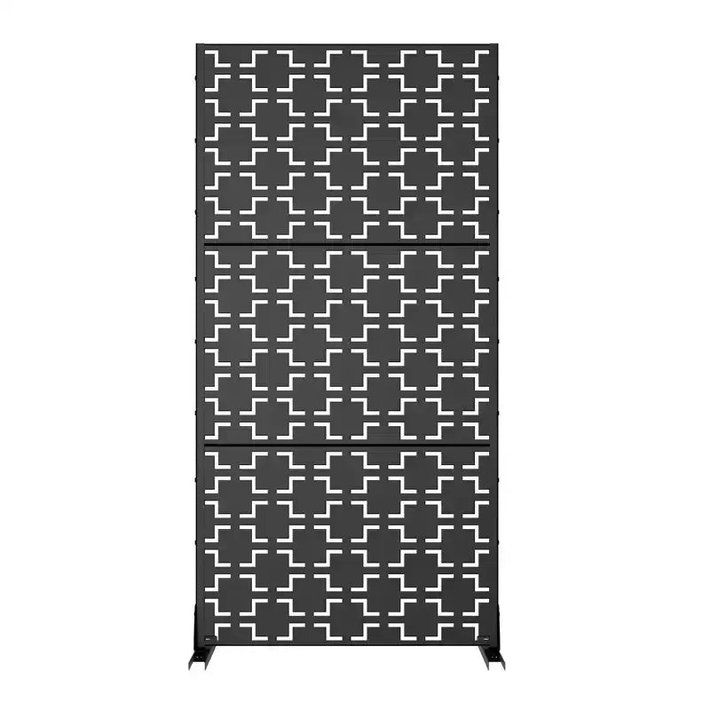 Écran carré en acier galvanisé noir 01 183x90x40cm