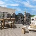 Shine Light-Shadow A-Style Black Arched Galvanized Steel Screen 183x120x40cm