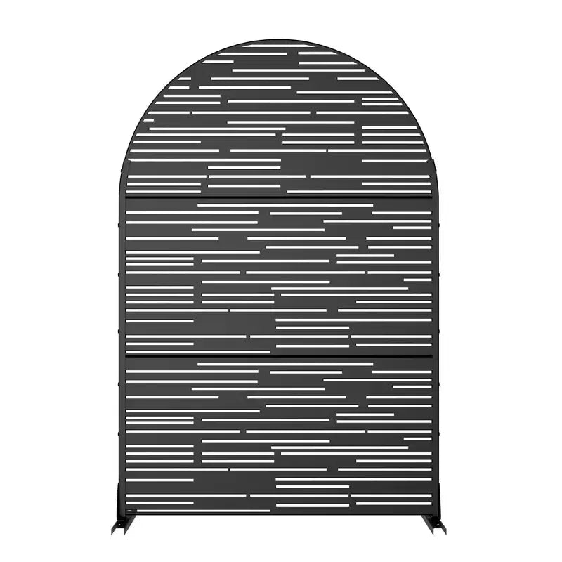 Écran en acier galvanisé noir arqué Shine Light-Shadow A-Style 183x120x40cm