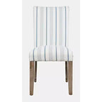 Jofran, Coastal Wire-Brushed Wood Upholstered Parsons Dining Chair (Set of 2)