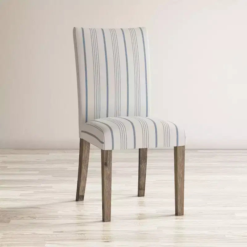 Jofran, Coastal Wire-Brushed Wood Upholstered Parsons Dining Chair (Set of 2)