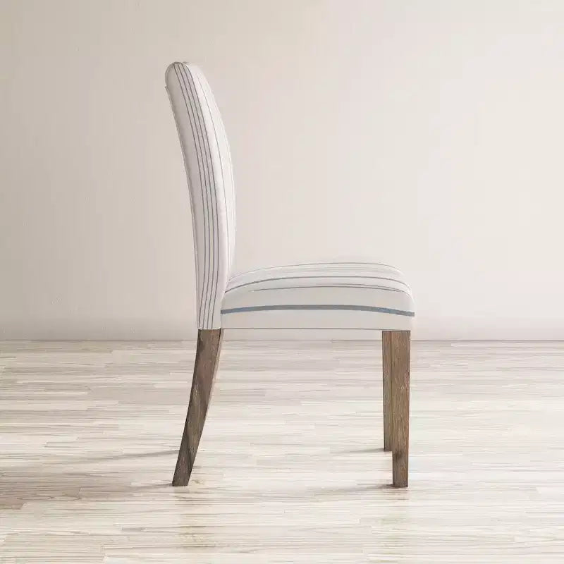 Jofran, Coastal Wire-Brushed Wood Upholstered Parsons Dining Chair (Set of 2)