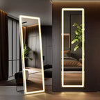 Floor Standing Illuminated Mirror with 3-Color LED Light, Bracket Included