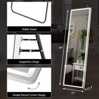 Floor Standing Illuminated Mirror with 3-Color LED Light, Bracket Included