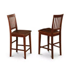 HomeStock Pub Counter Height Dining Set Mahogany Finish