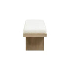 Jennifer Taylor Home Bella 52 Upholstered Modern Accent Bench, Ivory White Boucle