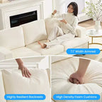 Mjkone 56 Width Loveseat Sectional Sofa,Chenille Fabric Cloud Sleeper Comfy Upholstered 2-Seater Couches