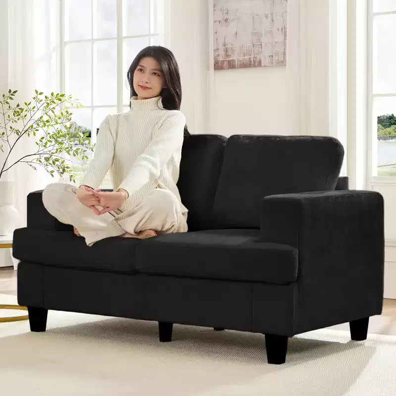 Mjkone 56 Width Loveseat Sectional Sofa,Chenille Fabric Cloud Sleeper Comfy Upholstered 2-Seater Couches