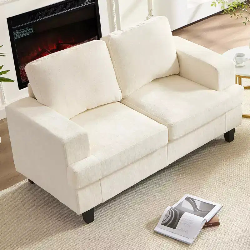 Mjkone 56 Width Loveseat Sectional Sofa,Chenille Fabric Cloud Sleeper Comfy Upholstered 2-Seater Couches