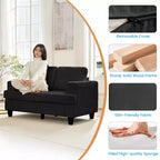 Mjkone 56 Width Loveseat Sectional Sofa,Chenille Fabric Cloud Sleeper Comfy Upholstered 2-Seater Couches