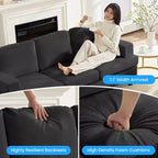 Mjkone 56 Width Loveseat Sectional Sofa,Chenille Fabric Cloud Sleeper Comfy Upholstered 2-Seater Couches
