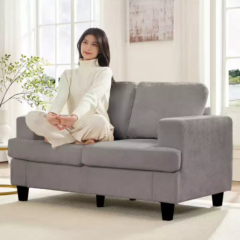 Mjkone 56 Width Loveseat Sectional Sofa,Chenille Fabric Cloud Sleeper Comfy Upholstered 2-Seater Couches