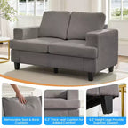 Mjkone 56 Width Loveseat Sectional Sofa,Chenille Fabric Cloud Sleeper Comfy Upholstered 2-Seater Couches
