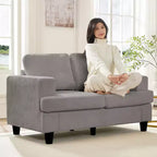 Mjkone 56 Width Loveseat Sectional Sofa,Chenille Fabric Cloud Sleeper Comfy Upholstered 2-Seater Couches