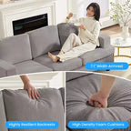 Mjkone 56 Width Loveseat Sectional Sofa,Chenille Fabric Cloud Sleeper Comfy Upholstered 2-Seater Couches