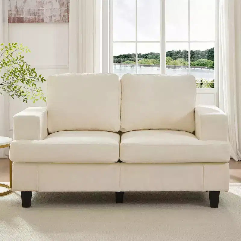 Mjkone 56 Width Loveseat Sectional Sofa,Chenille Fabric Cloud Sleeper Comfy Upholstered 2-Seater Couches