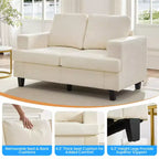 Mjkone 56 Width Loveseat Sectional Sofa,Chenille Fabric Cloud Sleeper Comfy Upholstered 2-Seater Couches