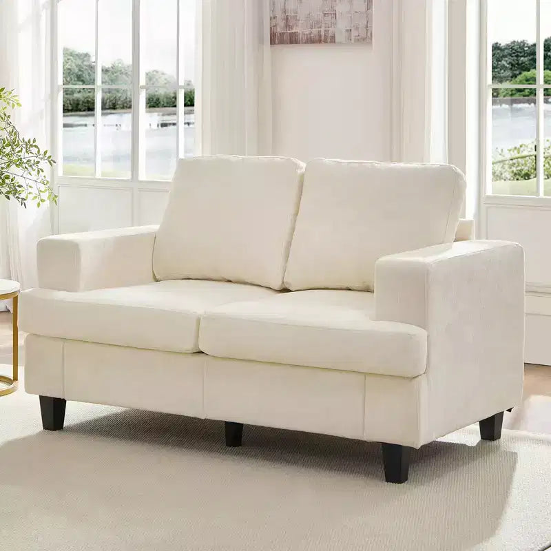 Mjkone 56 Width Loveseat Sectional Sofa,Chenille Fabric Cloud Sleeper Comfy Upholstered 2-Seater Couches