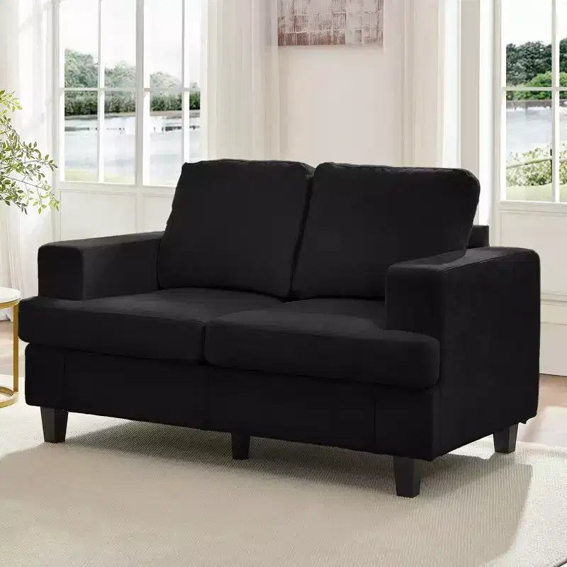 Mjkone 56 Width Loveseat Sectional Sofa,Chenille Fabric Cloud Sleeper Comfy Upholstered 2-Seater Couches