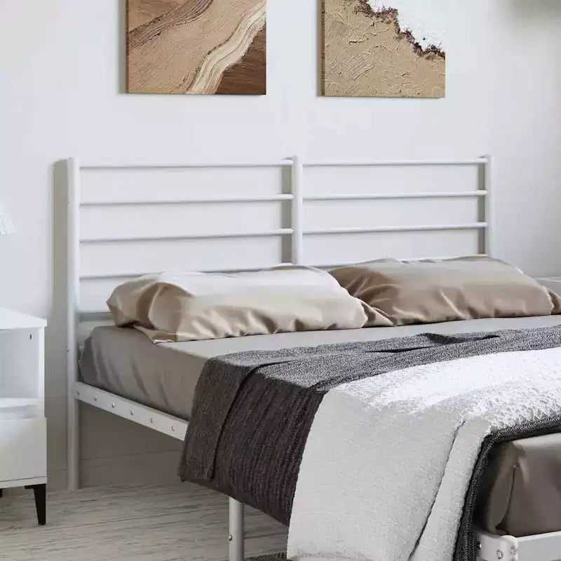 vidaXL Tête de lit durable en métal, style moderne, blanc, double