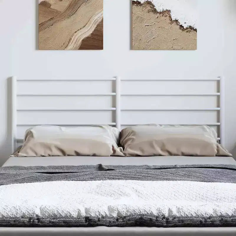 vidaXL Tête de lit durable en métal, style moderne, blanc, double