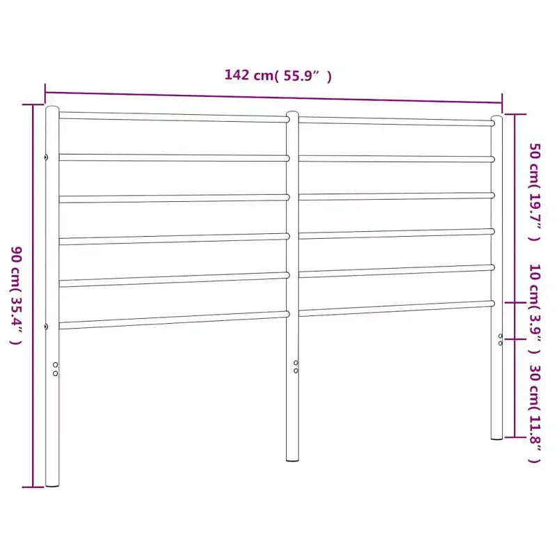 vidaXL Tête de lit durable en métal, style moderne, blanc, double