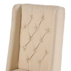 Lot de 2 chaises de salle à manger sans accoudoirs, avec dossier haut à oreilles et capitonnage en losanges, bleu/beige/gris/marron/rouge/noir – Merax