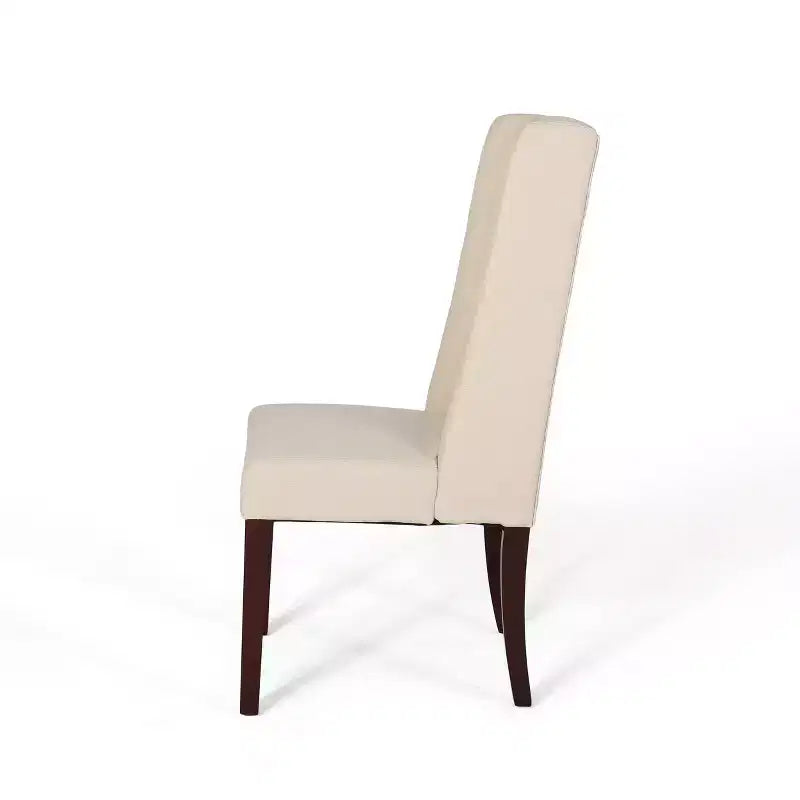 Lot de 2 chaises de salle à manger sans accoudoirs, avec dossier haut à oreilles et capitonnage en losanges, bleu/beige/gris/marron/rouge/noir – Merax
