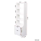 CLIHOME Nightstands with Bookshelf, Dresser with 2 Storage Drawers for Bedroom