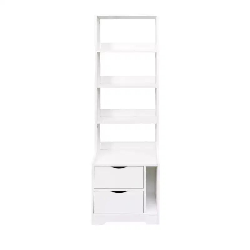 CLIHOME Nightstands with Bookshelf, Dresser with 2 Storage Drawers for Bedroom
