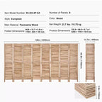 VEVOR Wood Room Divider, 8 Panel Wood Folding Privacy Screen, 66.9 Inches Tall Indoor Louvered Partition Divider, Portable Decoration Screen