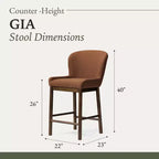 Tabouret de comptoir Maven Lane Gia avec revêtement en tissu 26