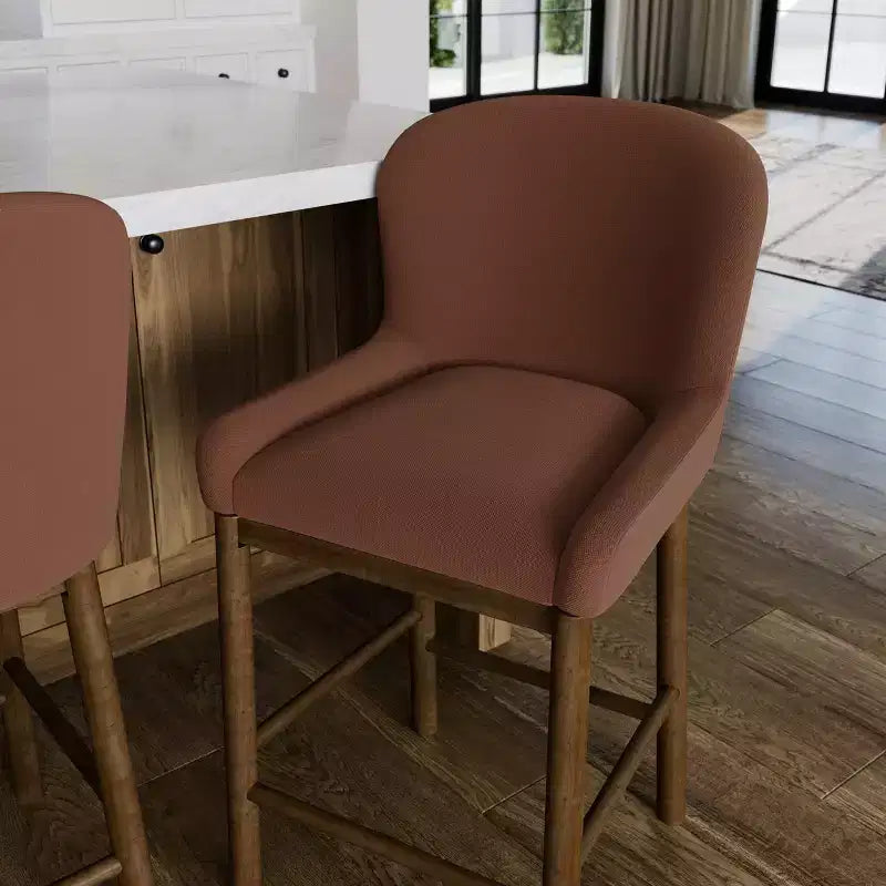 Tabouret de comptoir Maven Lane Gia avec revêtement en tissu 26
