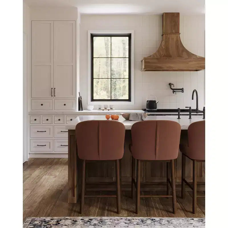 Tabouret de comptoir Maven Lane Gia avec revêtement en tissu 26