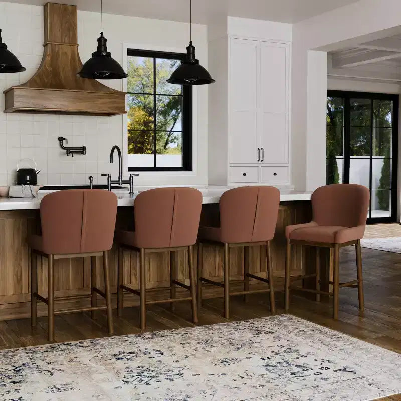 Tabouret de comptoir Maven Lane Gia avec revêtement en tissu 26