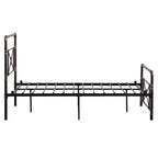 Karl Home Twin Size Modern Water Pipe Iron Bed Frame with Cross Design