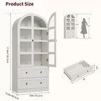 Garde-manger haut de cuisine de ferme Garvee, armoires de rangement de cuisine en bois arquées avec 2 grands tiroirs, montage facile