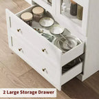 Garde-manger haut de cuisine de ferme Garvee, armoires de rangement de cuisine en bois arquées avec 2 grands tiroirs, montage facile