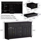 Commode horizontale Famapy à 5 tiroirs Meuble de rangement multifonctionnel Solutions de rangement pour salon
