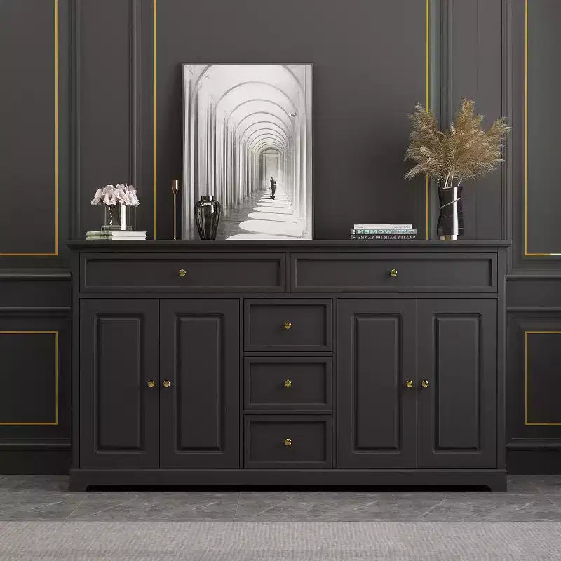 Commode horizontale Famapy à 5 tiroirs Meuble de rangement multifonctionnel Solutions de rangement pour salon