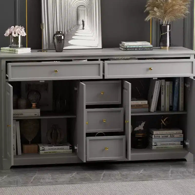 Commode horizontale Famapy à 5 tiroirs Meuble de rangement multifonctionnel Solutions de rangement pour salon