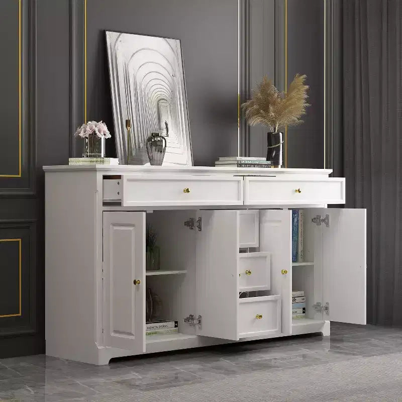 Commode horizontale Famapy à 5 tiroirs Meuble de rangement multifonctionnel Solutions de rangement pour salon