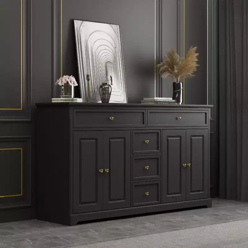 Commode horizontale Famapy à 5 tiroirs Meuble de rangement multifonctionnel Solutions de rangement pour salon