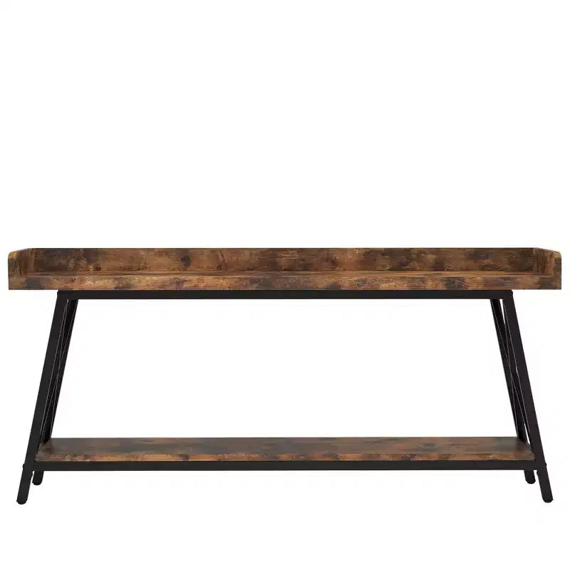 MAYEERTY 70.9 Inch Narrow Rustic Sofa Table Sturdy Metal Frame Home Decor